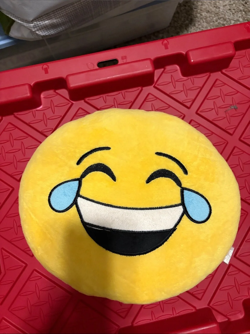 Laughing Tears Yellow Emoji Plush Pillow - Kids Stuffed Toy